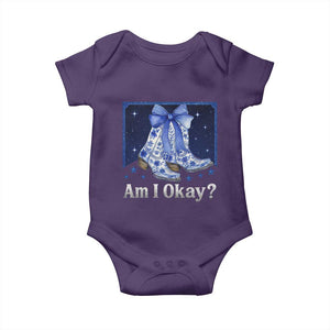 Am I Okay Baby Onesie Boot Cowgirl Coquette Bow TS10 Purple Print Your Wear