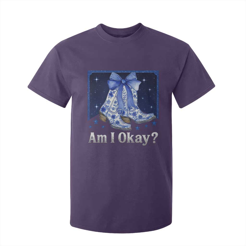 Am I Okay T Shirt For Kid Boot Cowgirl Coquette Bow TS10 Purple Print Your Wear