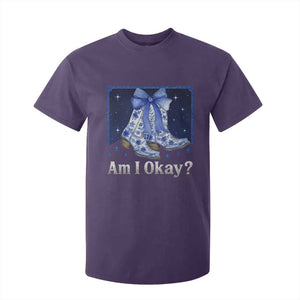 Am I Okay T Shirt For Kid Boot Cowgirl Coquette Bow TS10 Purple Print Your Wear