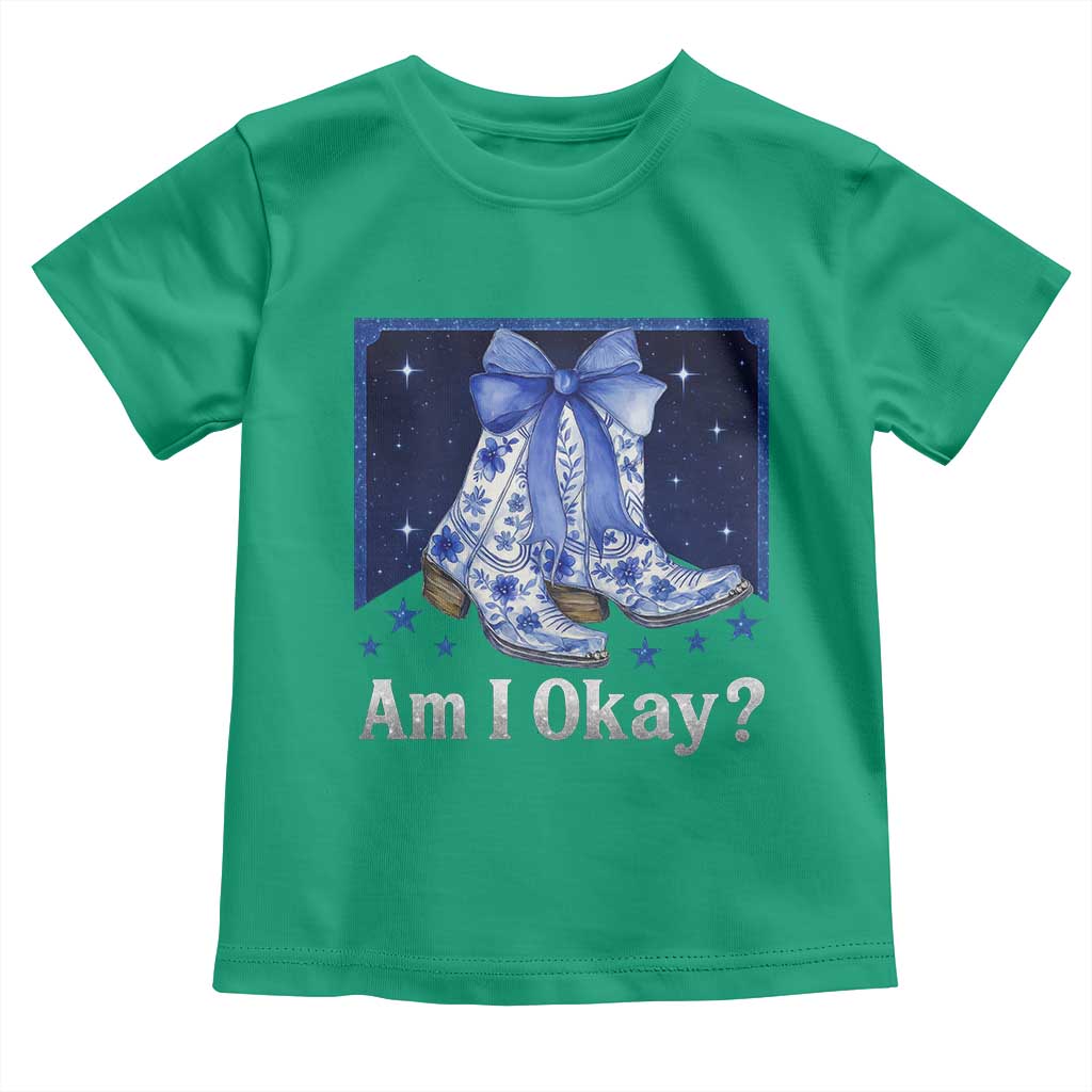 Am I Okay Toddler T Shirt Boot Cowgirl Coquette Bow TS10 Irish Green Print Your Wear