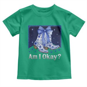 Am I Okay Toddler T Shirt Boot Cowgirl Coquette Bow TS10 Irish Green Print Your Wear