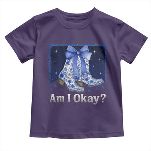 Am I Okay Toddler T Shirt Boot Cowgirl Coquette Bow TS10 Purple Print Your Wear