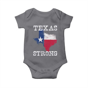 Strong Texas Baby Onesie Distressed Flag Texan Pride Flood Relief Disaster TS10 Charcoal Print Your Wear
