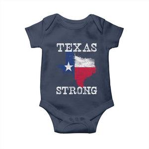 Strong Texas Baby Onesie Distressed Flag Texan Pride Flood Relief Disaster TS10 Navy Print Your Wear