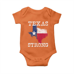 Strong Texas Baby Onesie Distressed Flag Texan Pride Flood Relief Disaster TS10 Orange Print Your Wear