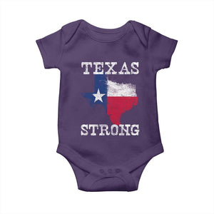 Strong Texas Baby Onesie Distressed Flag Texan Pride Flood Relief Disaster TS10 Purple Print Your Wear