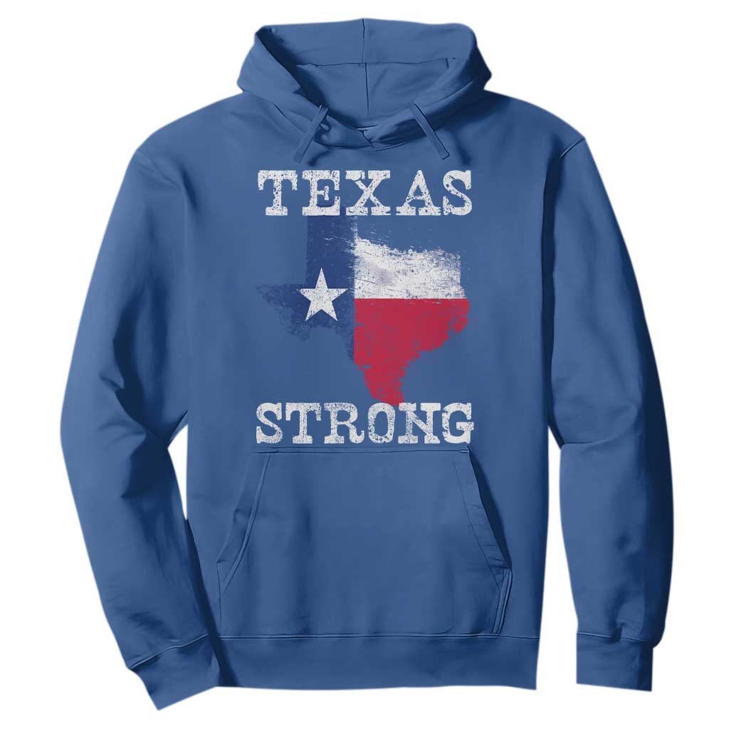 Strong Texas Hoodie Distressed Flag Texan Pride Flood Relief Disaster TS10 Royal Blue Print Your Wear