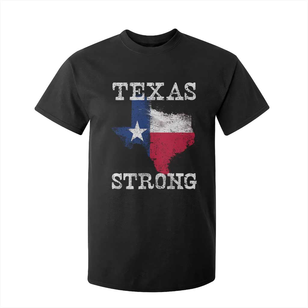 Strong Texas T Shirt For Kid Distressed Flag Texan Pride Flood Relief Disaster TS10 Black Print Your Wear