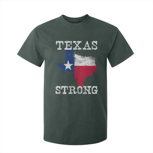 Strong Texas T Shirt For Kid Distressed Flag Texan Pride Flood Relief Disaster TS10 Dark Forest Green Print Your Wear