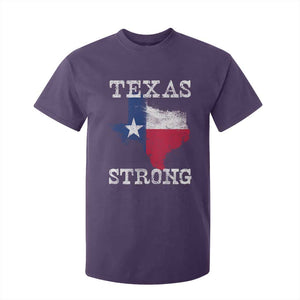 Strong Texas T Shirt For Kid Distressed Flag Texan Pride Flood Relief Disaster TS10 Purple Print Your Wear