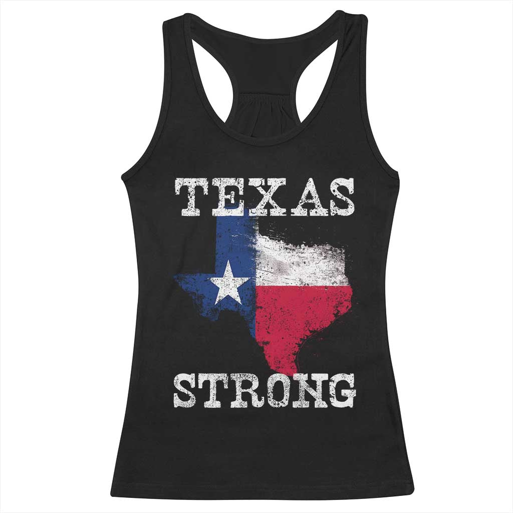 Strong Texas Racerback Tank Top Distressed Flag Texan Pride Flood Relief Disaster TS10 Black Print Your Wear