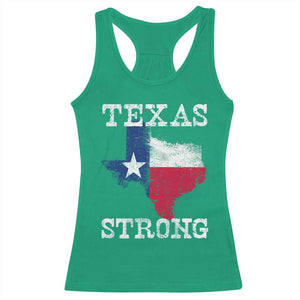 Strong Texas Racerback Tank Top Distressed Flag Texan Pride Flood Relief Disaster TS10 Irish Green Print Your Wear