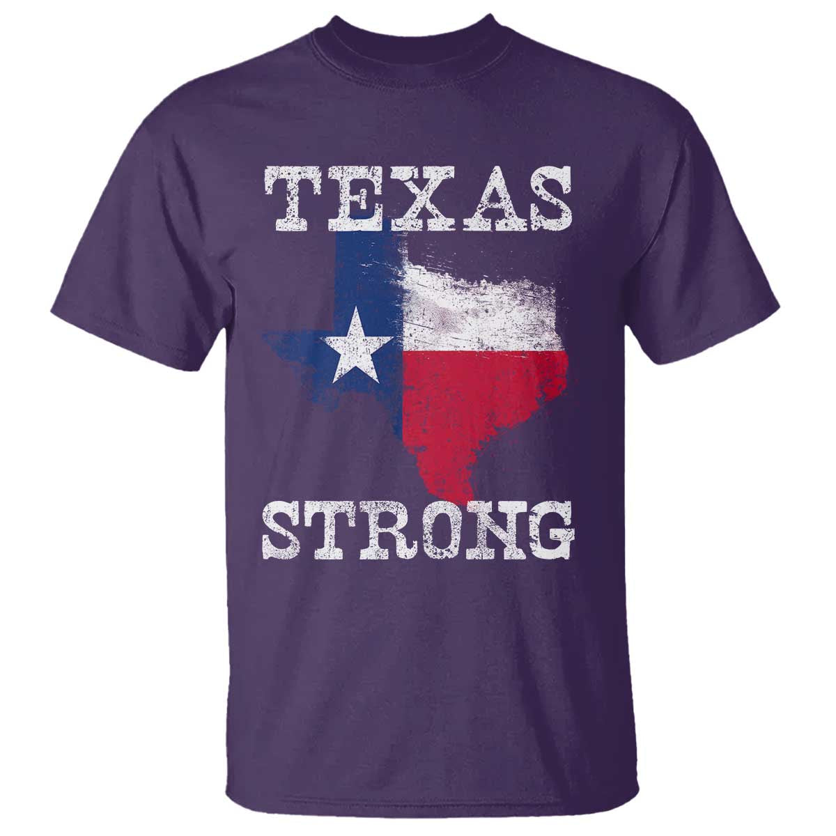 Strong Texas T Shirt Distressed Flag Texan Pride Flood Relief Disaster TS10 Purple Print Your Wear
