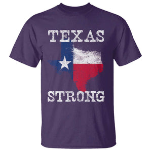 Strong Texas T Shirt Distressed Flag Texan Pride Flood Relief Disaster TS10 Purple Print Your Wear