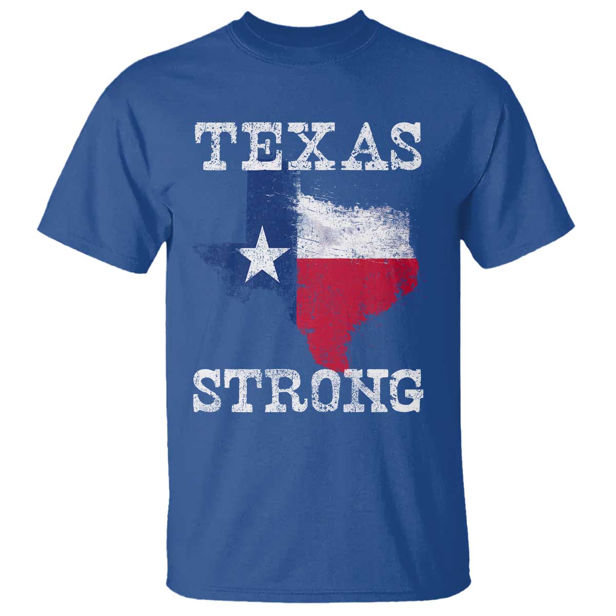 Strong Texas T Shirt Distressed Flag Texan Pride Flood Relief Disaster TS10 Royal Blue Print Your Wear