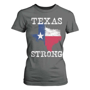 Strong Texas T Shirt For Women Distressed Flag Texan Pride Flood Relief Disaster TS10 Dark Heather Print Your Wear