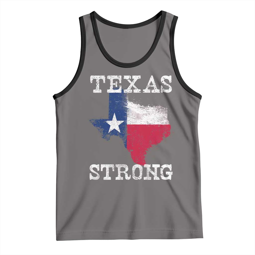Strong Texas Tank Top Distressed Flag Texan Pride Flood Relief Disaster TS10 Deep Heather Black Print Your Wear