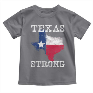 Strong Texas Toddler T Shirt Distressed Flag Texan Pride Flood Relief Disaster TS10 Charcoal Print Your Wear