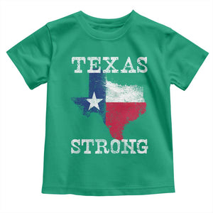 Strong Texas Toddler T Shirt Distressed Flag Texan Pride Flood Relief Disaster TS10 Irish Green Print Your Wear