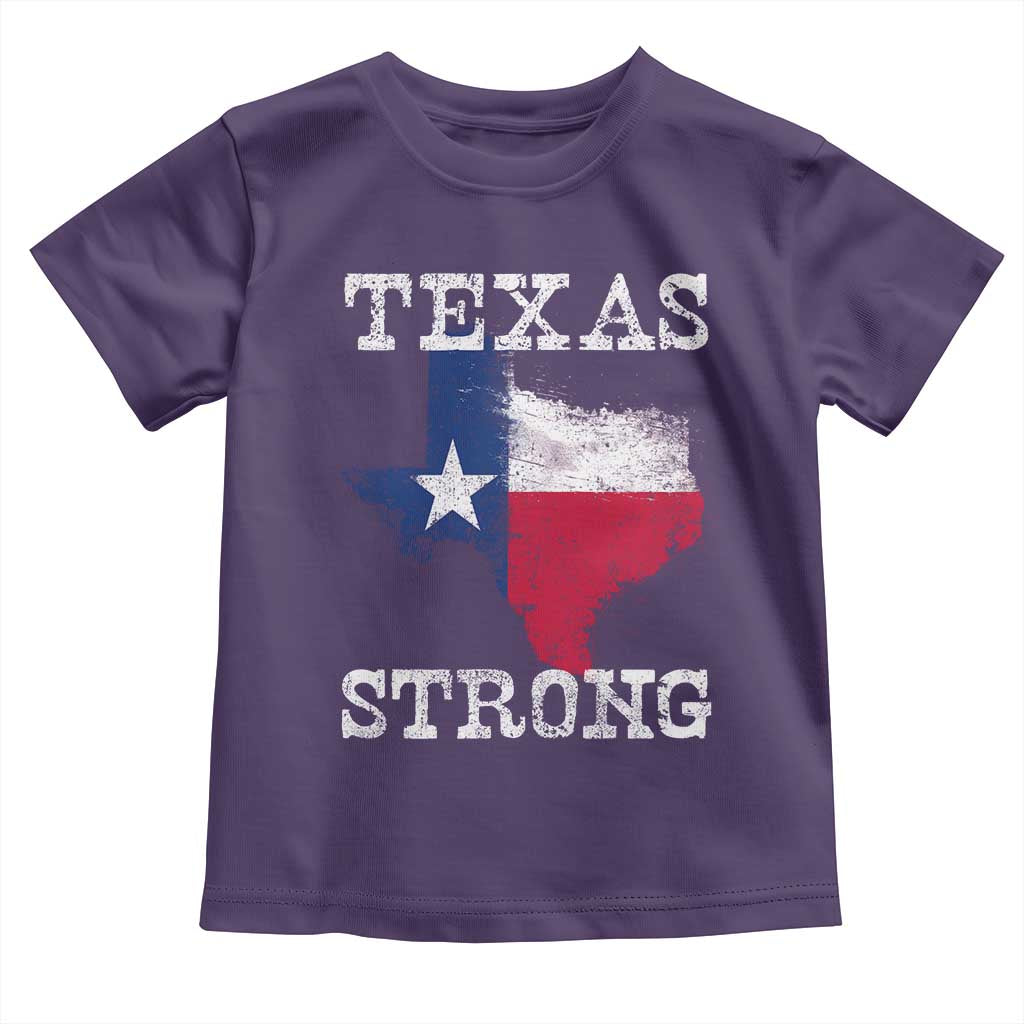 Strong Texas Toddler T Shirt Distressed Flag Texan Pride Flood Relief Disaster TS10 Purple Print Your Wear