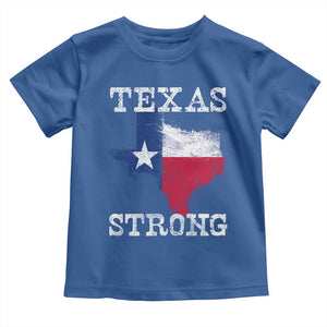 Strong Texas Toddler T Shirt Distressed Flag Texan Pride Flood Relief Disaster TS10 Royal Blue Print Your Wear