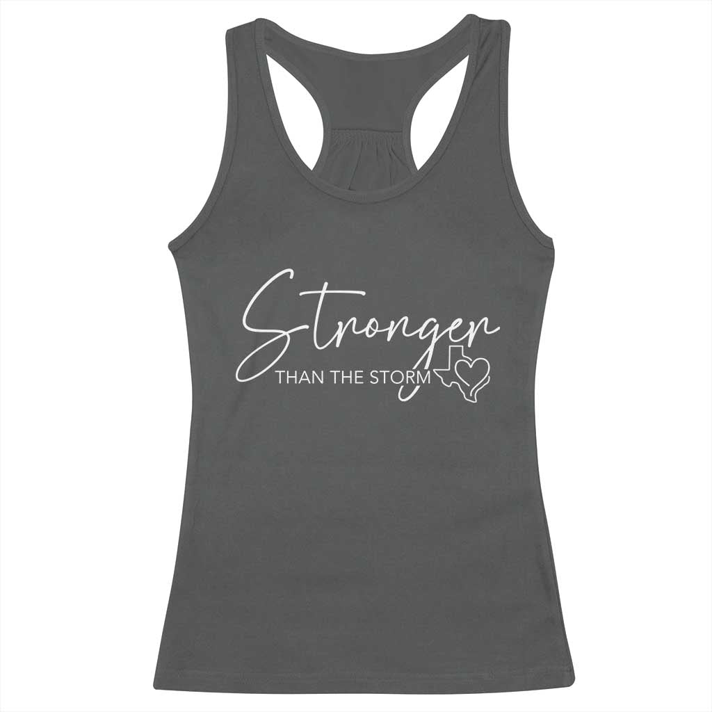 Strong Texas Flood Disaster Relief Racerback Tank Top Hill Country Flooding Survivor Texan TS10 Dark Heather Print Your Wear