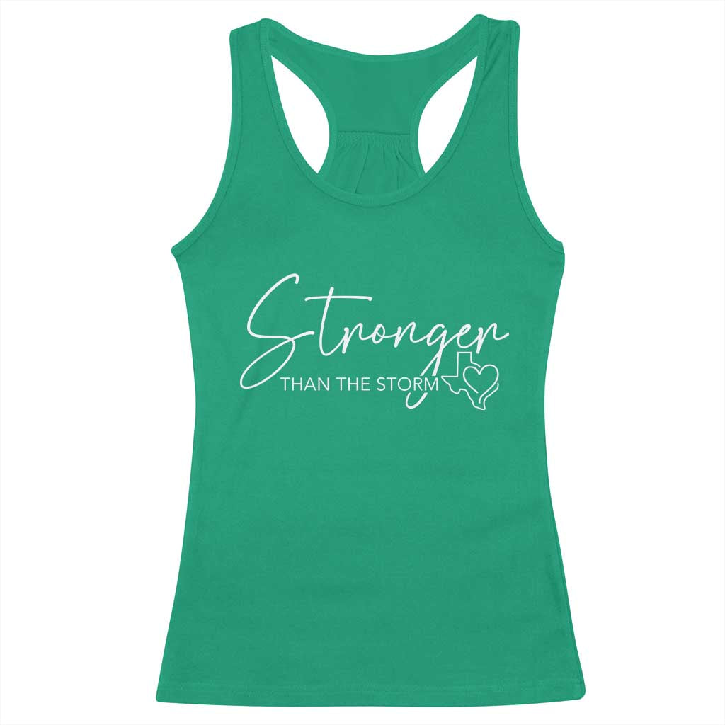 Strong Texas Flood Disaster Relief Racerback Tank Top Hill Country Flooding Survivor Texan TS10 Irish Green Print Your Wear