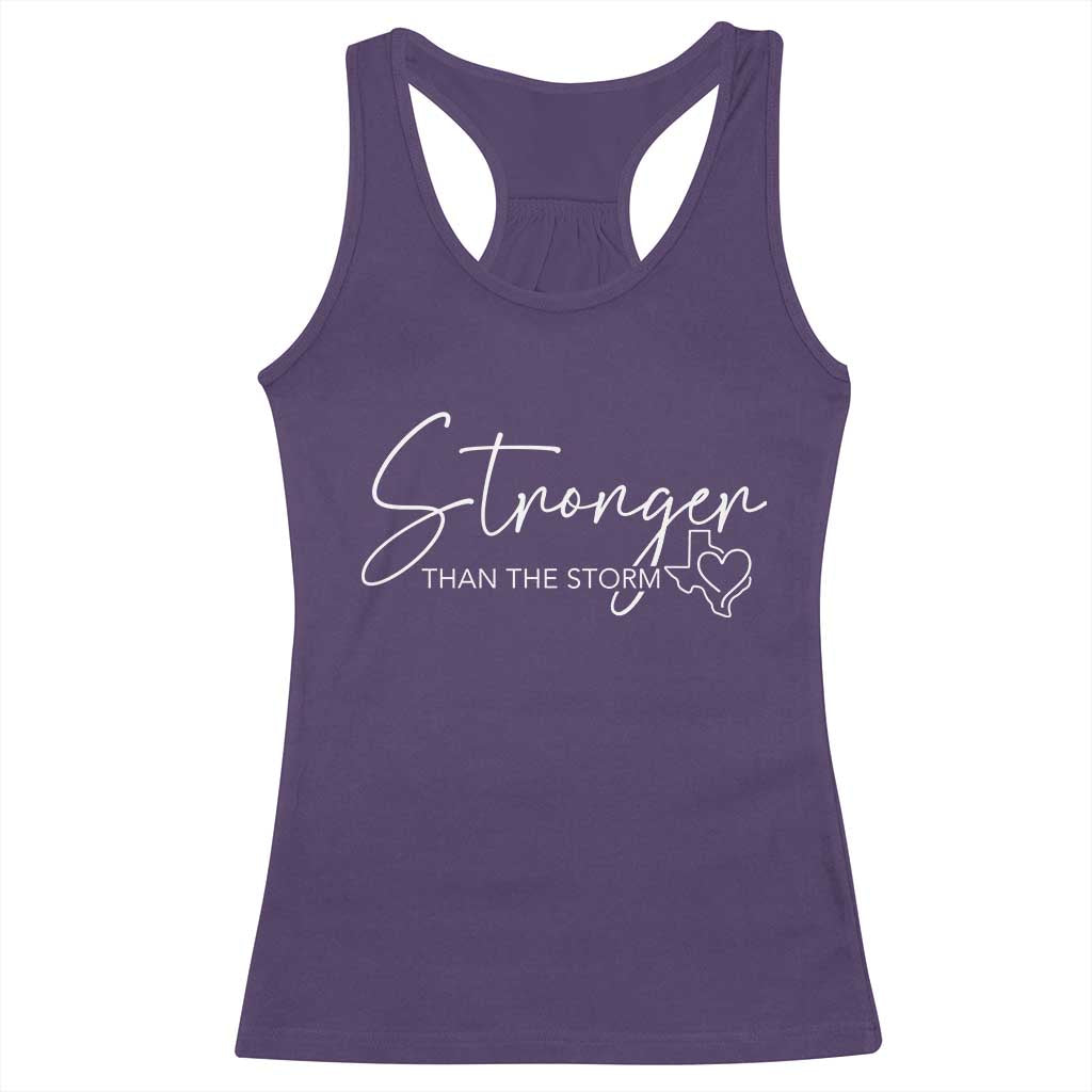 Strong Texas Flood Disaster Relief Racerback Tank Top Hill Country Flooding Survivor Texan TS10 Purple Print Your Wear