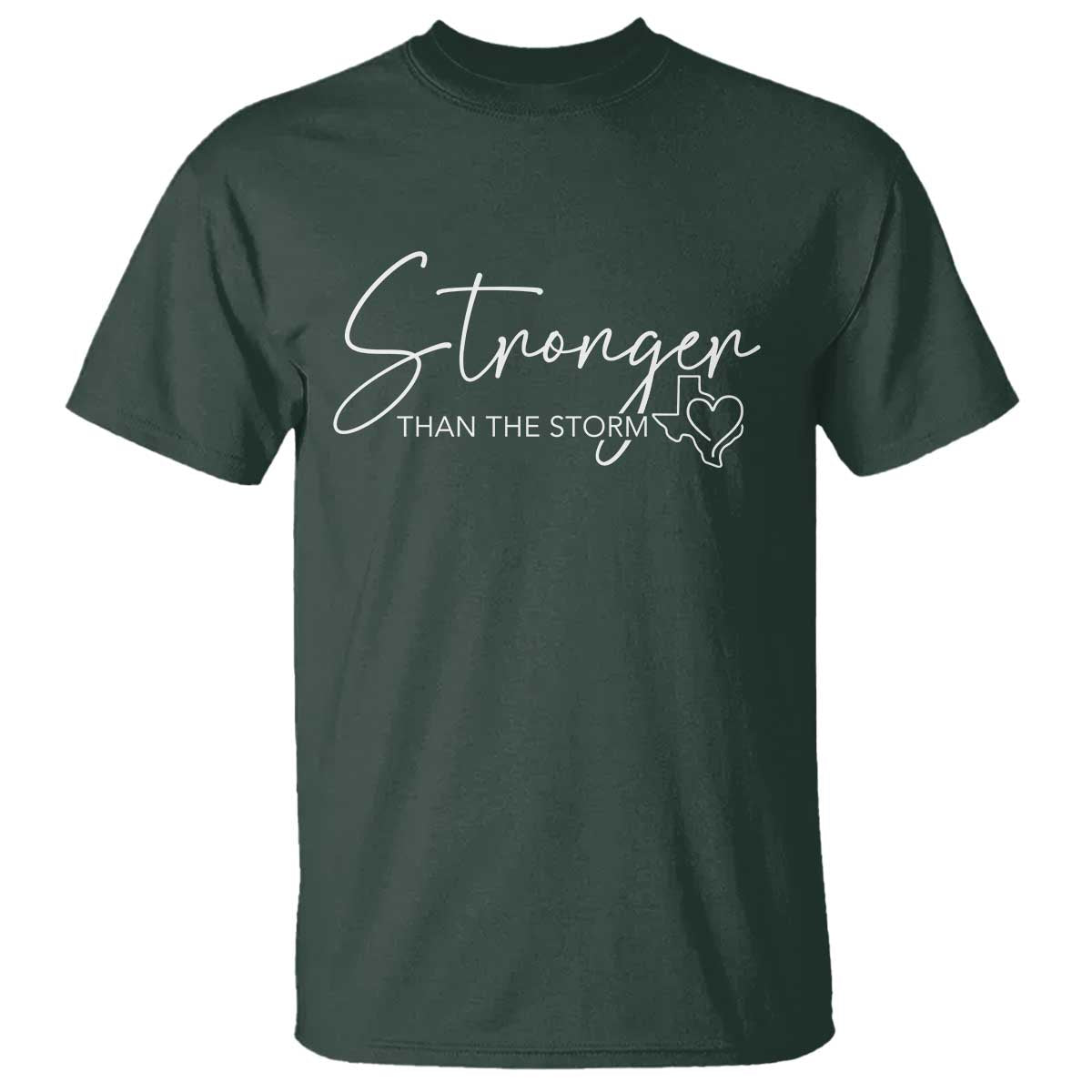 Strong Texas Flood Disaster Relief T Shirt Hill Country Flooding Survivor Texan TS10 Dark Forest Green Print Your Wear
