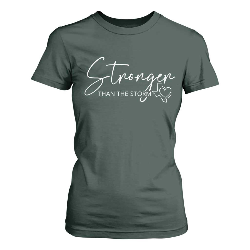 Strong Texas Flood Disaster Relief T Shirt For Women Hill Country Flooding Survivor Texan TS10 Dark Forest Green Print Your Wear
