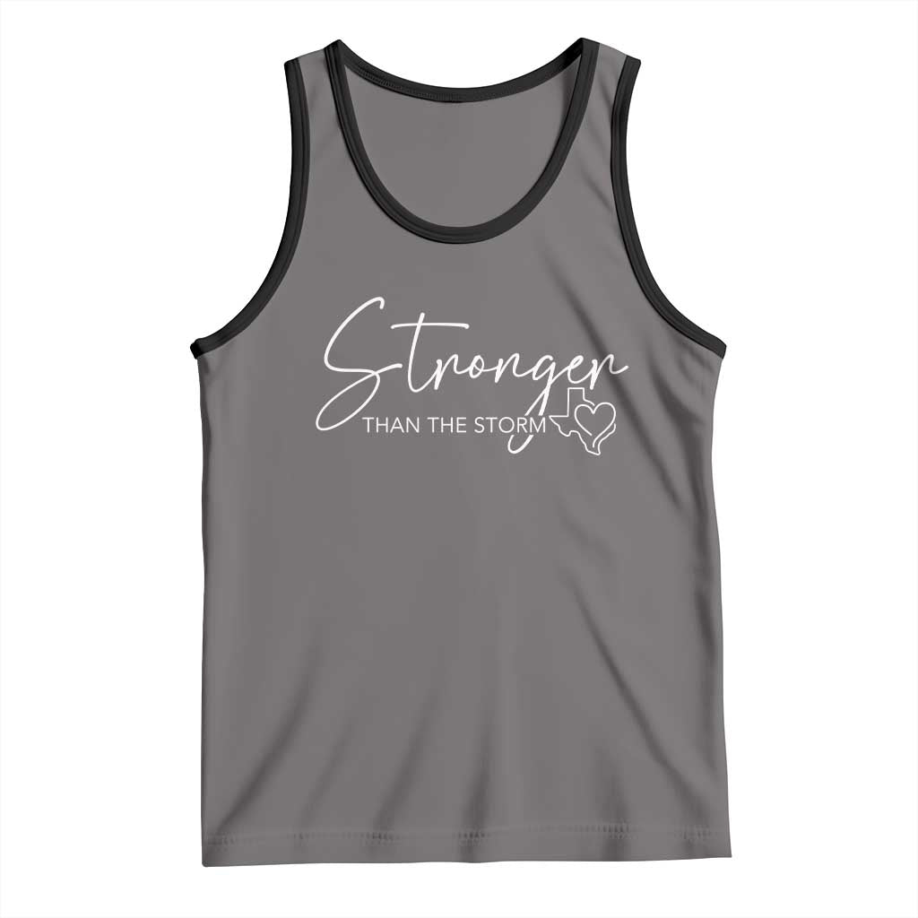 Strong Texas Flood Disaster Relief Tank Top Hill Country Flooding Survivor Texan TS10 Deep Heather Black Print Your Wear