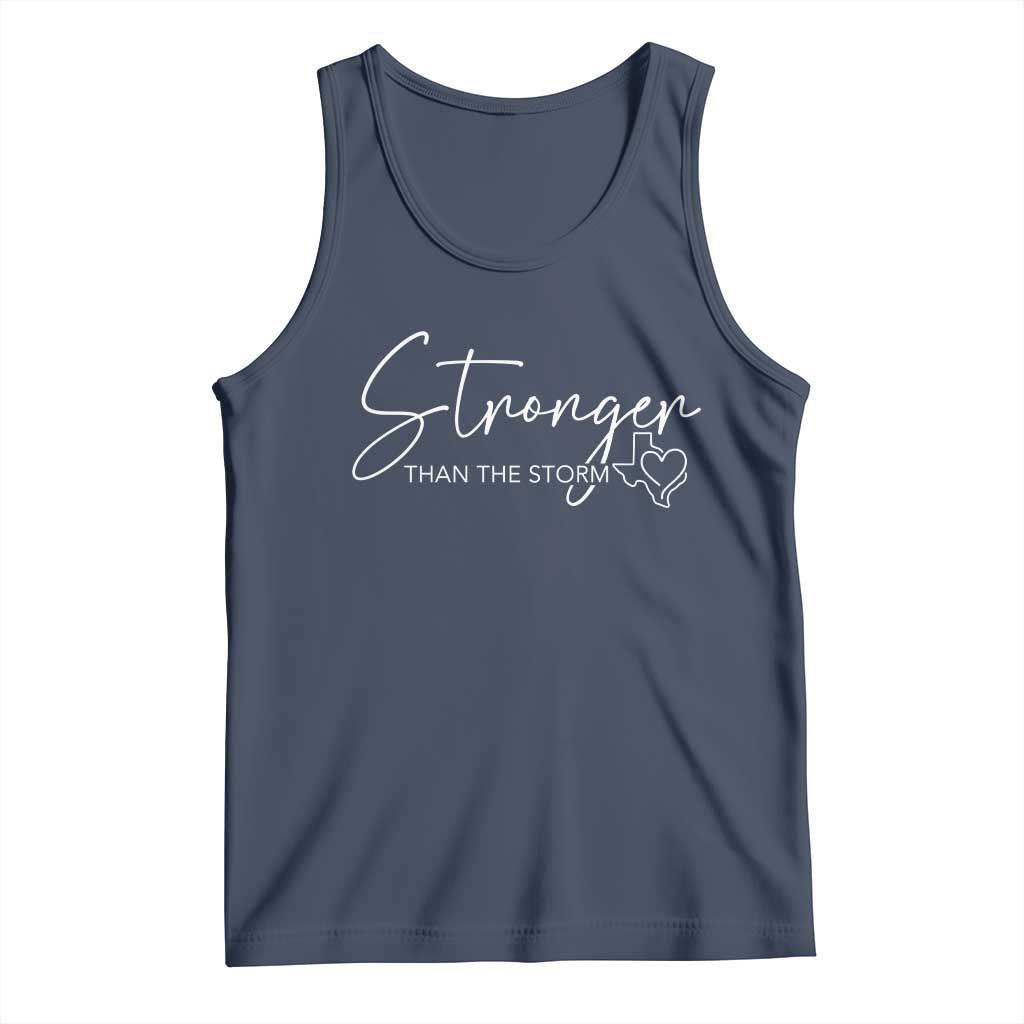 Strong Texas Flood Disaster Relief Tank Top Hill Country Flooding Survivor Texan TS10 Navy Print Your Wear