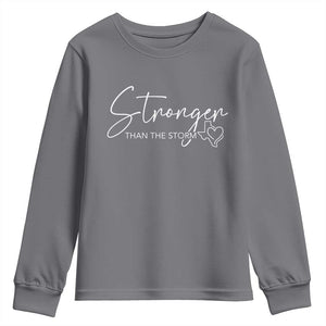 Strong Texas Flood Disaster Relief Youth Sweatshirt Hill Country Flooding Survivor Texan TS10 Charcoal Print Your Wear