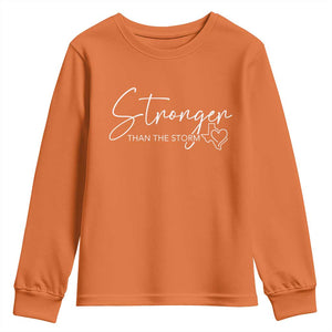 Strong Texas Flood Disaster Relief Youth Sweatshirt Hill Country Flooding Survivor Texan TS10 Orange Print Your Wear