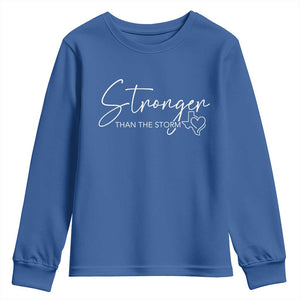Strong Texas Flood Disaster Relief Youth Sweatshirt Hill Country Flooding Survivor Texan TS10 Royal Blue Print Your Wear