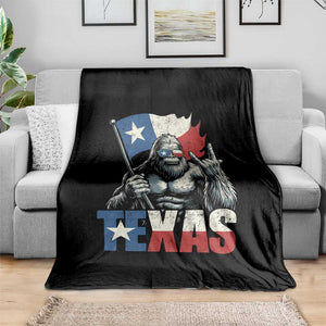 Bigfoot Texas Throw Blanket Sasquatch Loves Rock On Hand Texan Texas Flag TS10 Print Your Wear