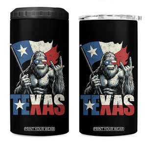 Bigfoot Texas 4 in 1 Can Cooler Tumbler Sasquatch Loves Rock On Hand Texan Texas Flag TS10 One Size: 16 oz Black Print Your Wear