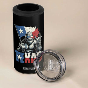 Bigfoot Texas 4 in 1 Can Cooler Tumbler Sasquatch Loves Rock On Hand Texan Texas Flag TS10 Print Your Wear