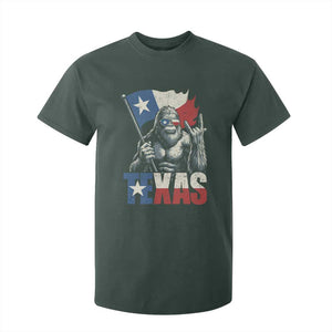 Bigfoot Texas T Shirt For Kid Sasquatch Loves Rock On Hand Texan Texas Flag TS10 Dark Forest Green Print Your Wear