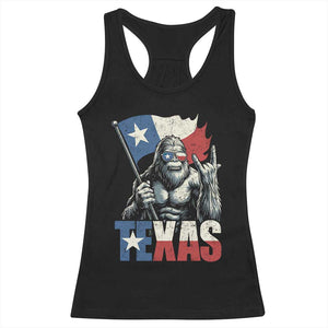 Bigfoot Texas Racerback Tank Top Sasquatch Loves Rock On Hand Texan Texas Flag TS10 Black Print Your Wear