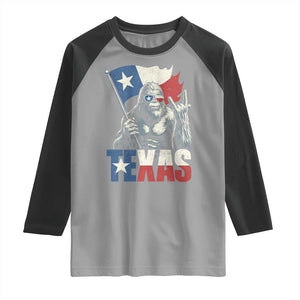 Bigfoot Texas Raglan Shirt Sasquatch Loves Rock On Hand Texan Texas Flag TS10 Sport Gray Black Print Your Wear