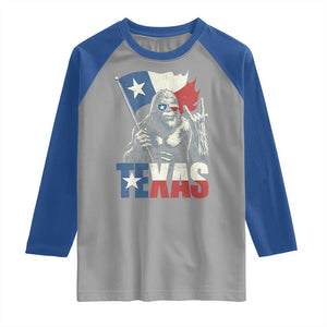 Bigfoot Texas Raglan Shirt Sasquatch Loves Rock On Hand Texan Texas Flag TS10 Sport Gray Royal Print Your Wear