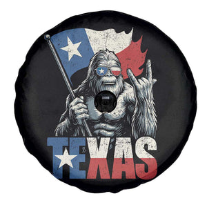 Bigfoot Texas Spare Tire Cover - Sasquatch Loves Rock On Hand Texan Texas Flag Gift TS10 Print Your Wear
