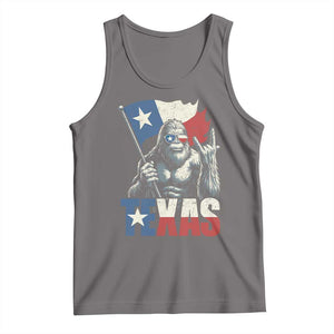 Bigfoot Texas Tank Top Sasquatch Loves Rock On Hand Texan Texas Flag - Print Your Wear