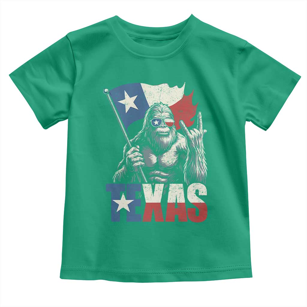 Bigfoot Texas Toddler T Shirt Sasquatch Loves Rock On Hand Texan Texas Flag TS10 Irish Green Print Your Wear