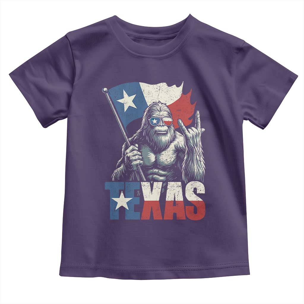 Bigfoot Texas Toddler T Shirt Sasquatch Loves Rock On Hand Texan Texas Flag TS10 Purple Print Your Wear