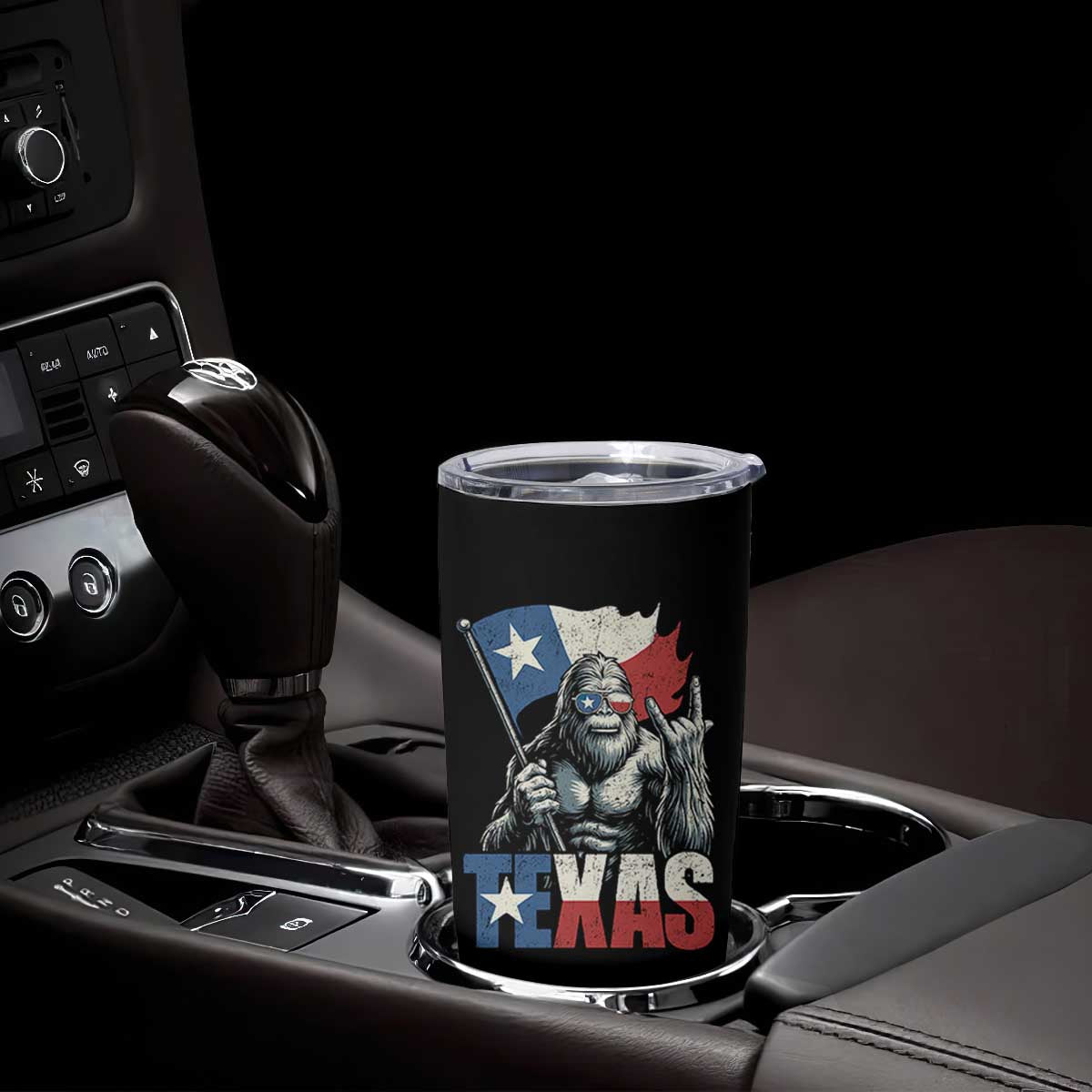 Bigfoot Texas Tumbler Cup Sasquatch Loves Rock On Hand Texan Texas Flag TS10 Print Your Wear