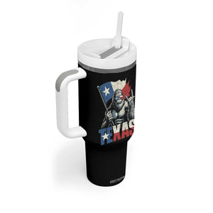Bigfoot Texas Tumbler With Handle Sasquatch Loves Rock On Hand Texan Texas Flag TS10 Print Your Wear