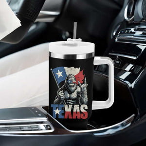 Bigfoot Texas Tumbler With Handle Sasquatch Loves Rock On Hand Texan Texas Flag TS10 Print Your Wear