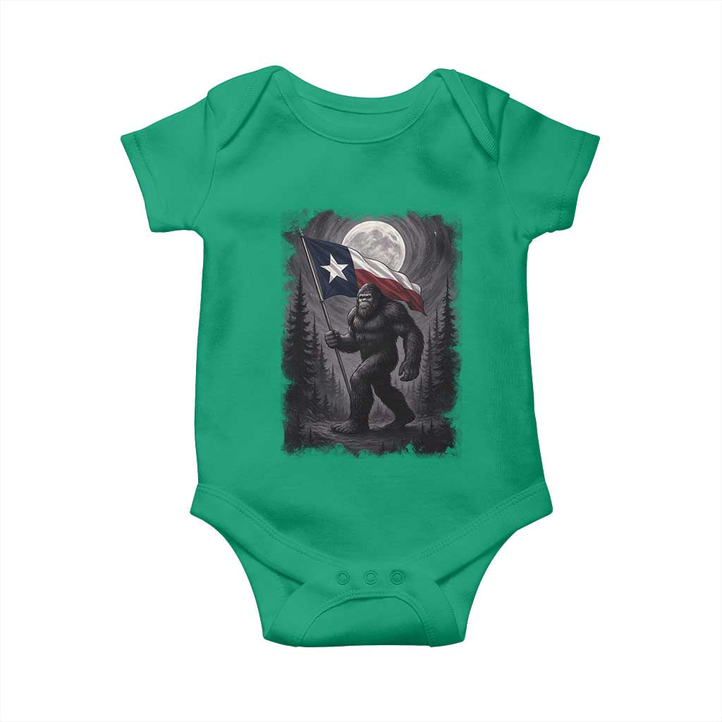 Bigfoot Texas Baby Onesie Forest Sasquatch Loves Rock On Hand Texas Flag TS10 Irish Green Print Your Wear